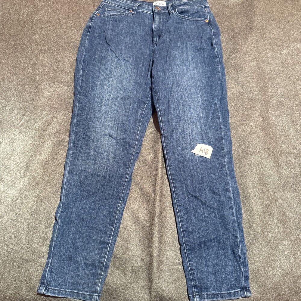 Sonoma Womens Jeans 8R Blue Denim Bottoms Pants High Rise Curvy Skinny